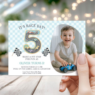 Invitation Thème de voiture de course pour un 5ème anniversai