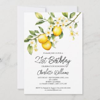 Invitation Thème d'eau gouache de citron Fête d'anniversaire