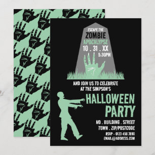Invitation Thème d'escape room pour l'apocalypse des zombies 