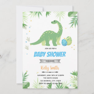 Invitation thème douche dinosaure