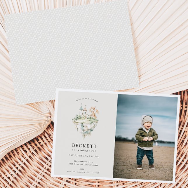 Invitation Thème Dragon mignon Anniversaire Photo (Créateur téléchargé)