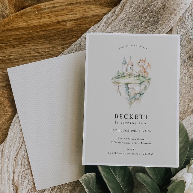 Invitation Thème Dragon mignonne Anniversaire (Créateur téléchargé)