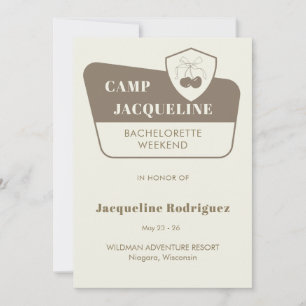 Invitation Thème du camp de parc Bachelorette Week-end Itinér