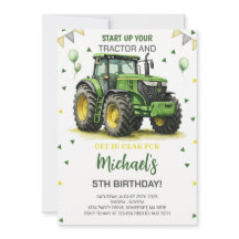 Thème du Tracteur vert fête d'anniversaire