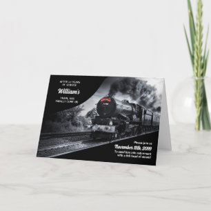 Invitation Thème du train ferroviaire de la partie de retrait