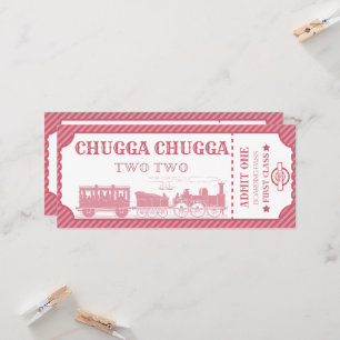 Invitation thème du train fille 2ème anniversaire