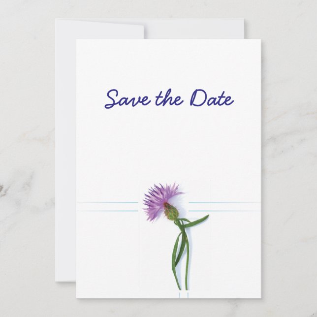 Invitation Thème Écossais Thistle Mariage Celtique Enregistre (Devant)