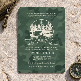 Invitation Thème extérieur camouflage pour enterrement de vie