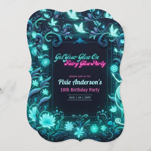 Invitation Thème Fairy Fairy Party - Fairytale After Dark (Devant / Derrière)