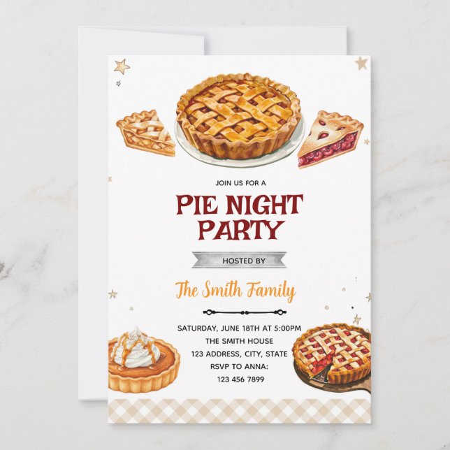 Invitation thème fête de tartes (Devant)