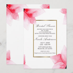 Invitation Thème floral aquarelle corail pêche été pour une d
