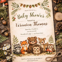 Thème forestier Animaux de forêt adorables Baby Sh