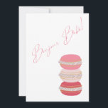 Invitation Thème français Macarons Baby shower fille rose<br><div class="desc">Belle mais élégante invitation au baby shower avec un thème français et des macarons. Script de calligraphie rose et une pile de macarons rose pastel,  votre texte personnalisé va sur le dos. Vous pouvez changer la couleur de police de rose et gris à tout ce que vous voulez!</div>