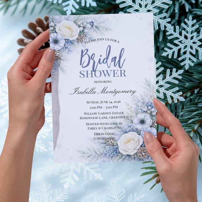 Invitation Thème hivernal pour une douche de mariée (Winter Theme Bridal Shower Invitations)