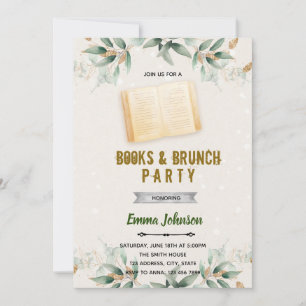 Invitation thème livre de feuilles de verdure