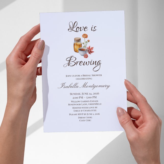 Invitation Thème Love Is Brewing (Love Is Brewing Theme Invitations
)