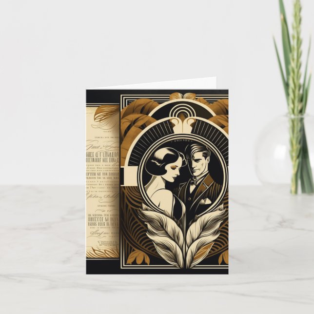 Invitation Thème mariage Art déco (Devant)