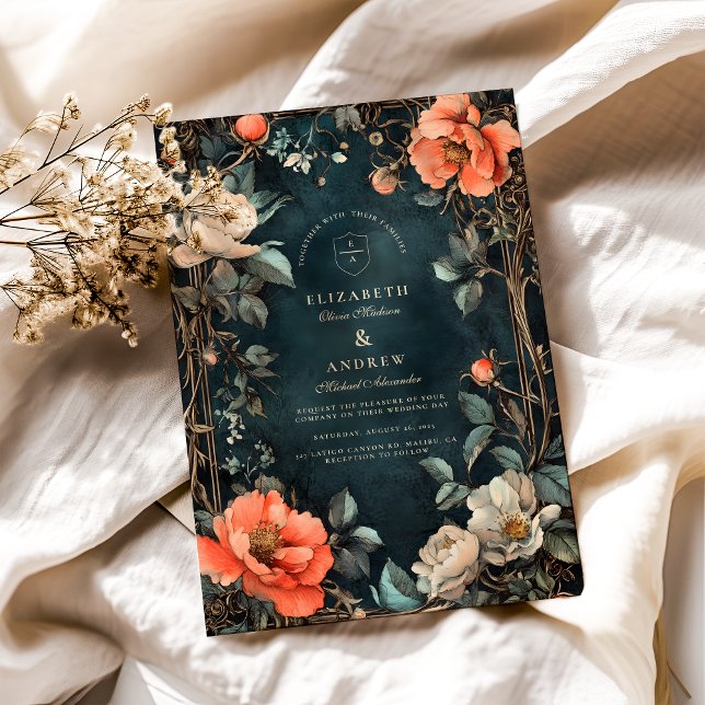 Invitation Thème Mariage d'élégance foncée (Créateur téléchargé)