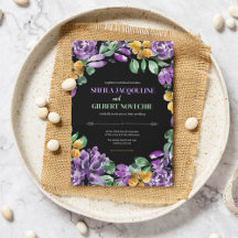 Thème Mariage Fleurs Jaunes Violettes