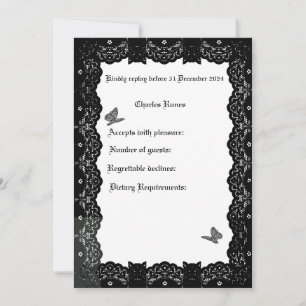 Invitation Thème Mariage gothique RSVP