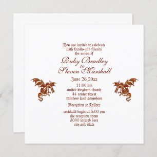 Invitation Thème Mariage Imaginaire blanc dragon flamboyant
