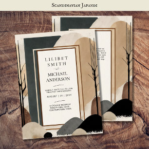 Invitation Thème Mariage scandinave Japandi Tons Terre