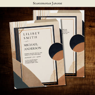 Invitation Thème Mariage scandinave Japandi Tons Terre