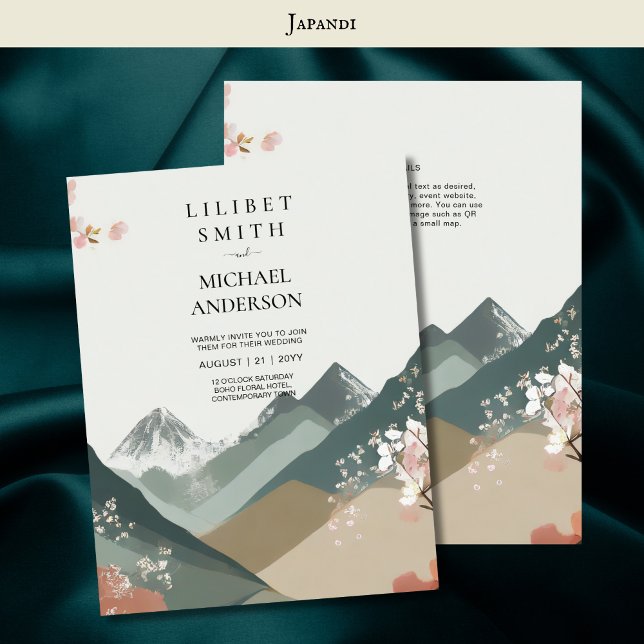 Invitation Thème Mariage scandinave Japandi Tons Terre (Créateur téléchargé)