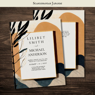 Invitation Thème Mariage scandinave Japandi Tons Terre