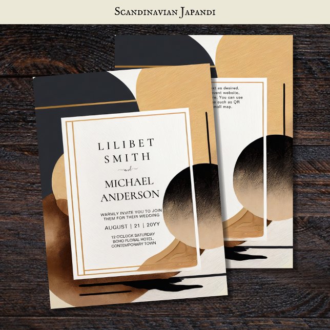 Invitation Thème Mariage scandinave Japandi Tons Terre (Créateur téléchargé)
