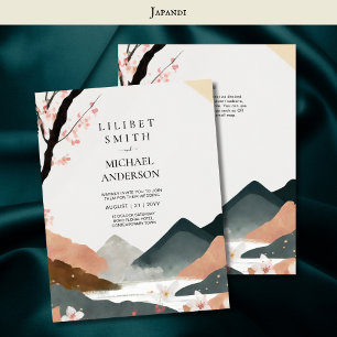 Invitation Thème Mariage scandinave Japandi Tons Terre