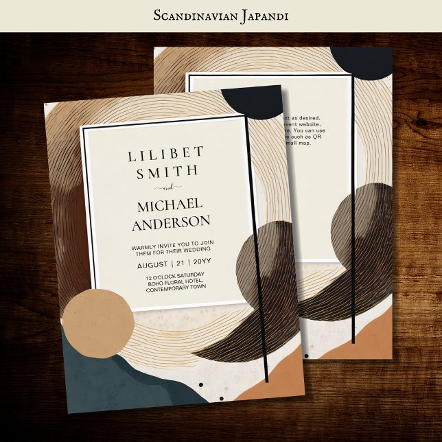 Invitation Thème Mariage scandinave Japandi Tons Terre (Créateur téléchargé)