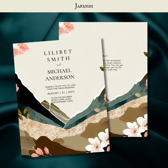 Invitation Thème Mariage scandinave Japandi Tons Terre (Créateur téléchargé)