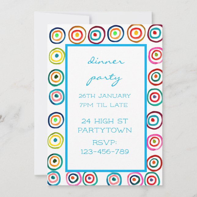Invitation Thème moderne coloré thème motif design (Devant)