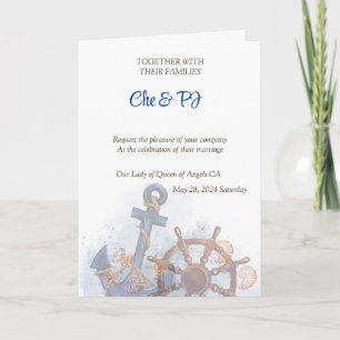 Invitation Thème Nautical Beach Wedding