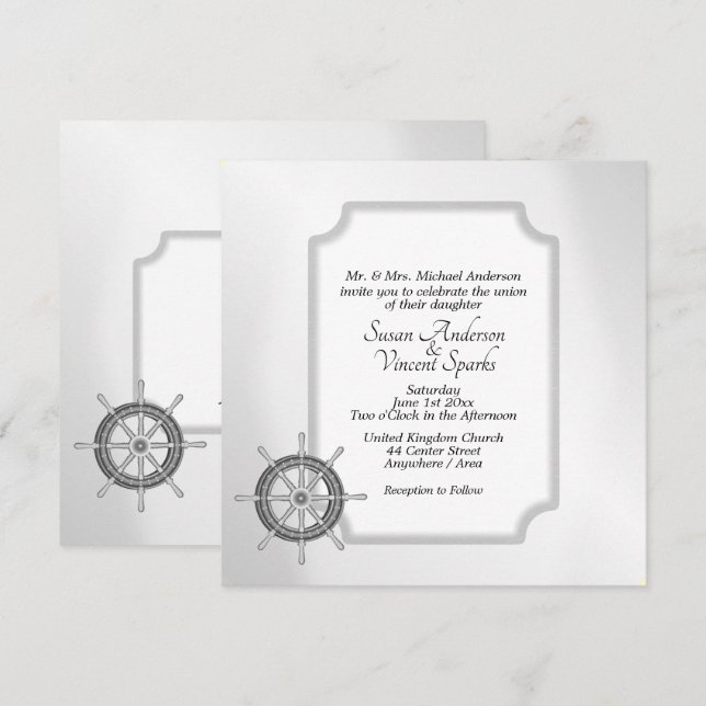 Invitation Thème nautique (Devant / Derrière)