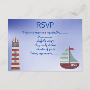 INVITATION THÈME NAUTIQUE ARRIÈRE - PLAN BLEU RSVP