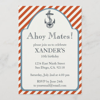 Invitation Thème nautique d'invitations de fête