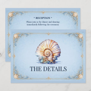 Invitation Thème nautique élégant de mariage de coquillages