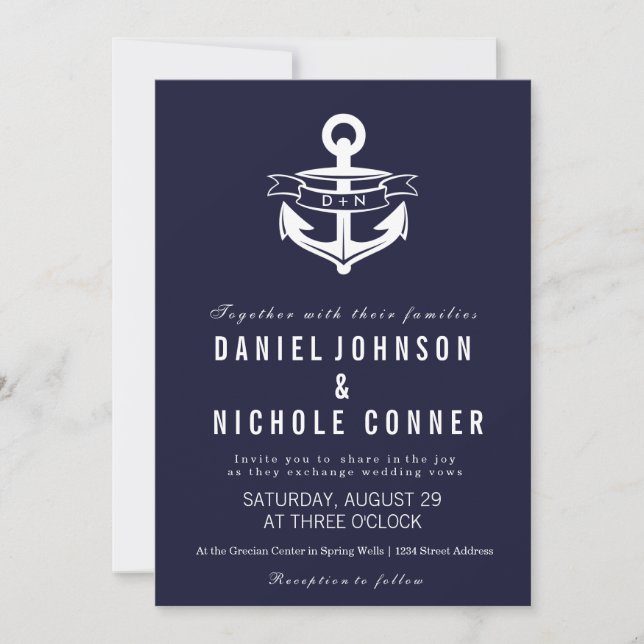 Invitation Thème nautique | MARIAGE (Devant)