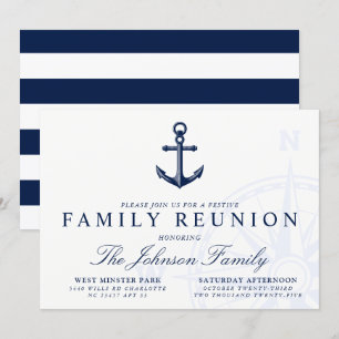 Invitation Thème Nautique   Réunion de famille d'Ancres Vinta