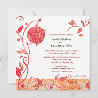 Invitation Thème Oiseau Mariage Boho raffiné