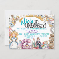 Invitation thème ONEderland Wonderland pour un pre