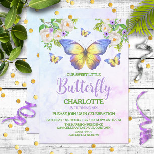 Invitation Thème papillon Fille d'anniversaire