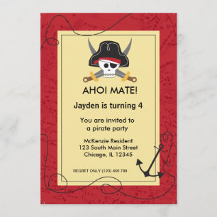 Invitation Thème pirate