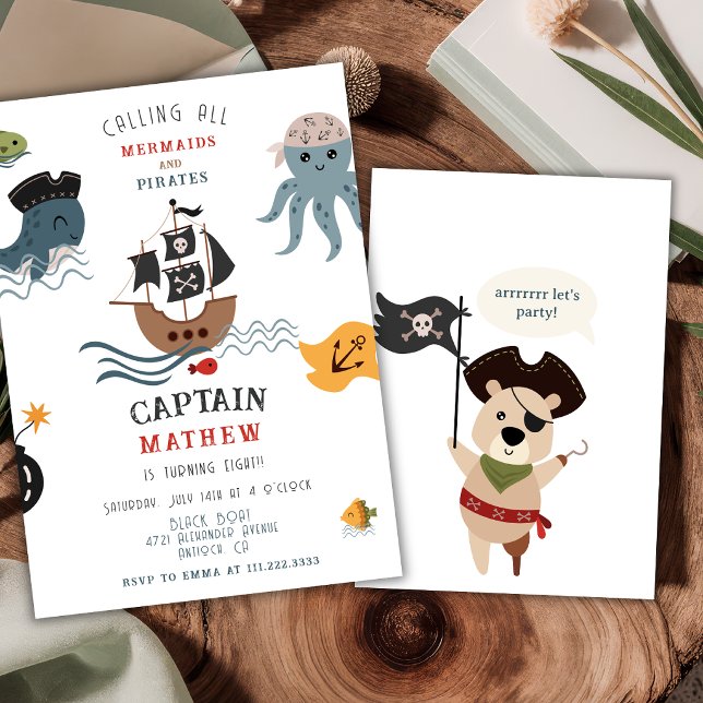 Invitation Thème Pirate Anniversaire Tout Âge Fête  (Créateur téléchargé)