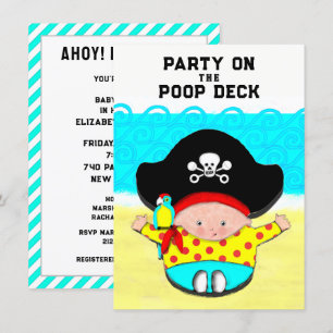 Invitation Thème Pirate baby shower