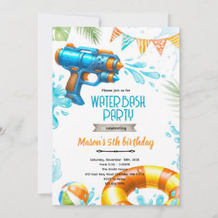Invitation thème pistolet à eau mignon