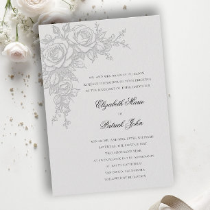 Invitation Thème Rose Timeless Ivoire Mariage Formel Classiqu