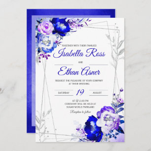 Invitation Thème Royal Blue and Purple Mariage